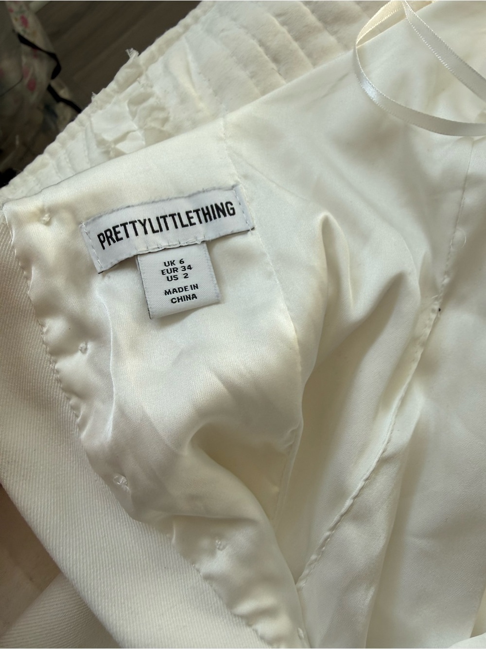 PrettyLittleThing White Backless Halter Mini Dress with Long Neck Tie - Picture 5 of 7